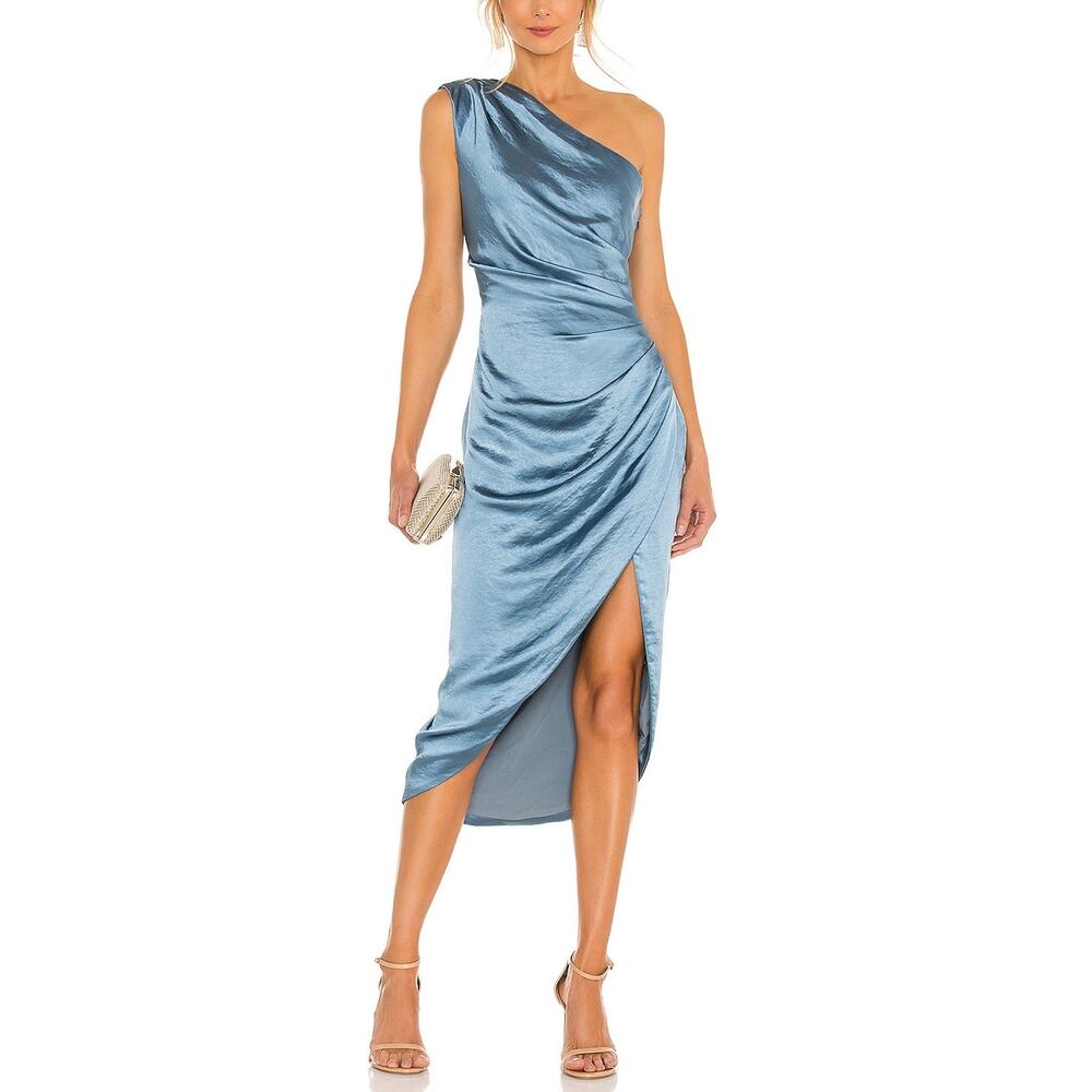 Elliatt Draped Blue Cassini Dress Size S